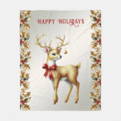 Polaire Couverture de Noël en molleton Cerf doré (Devant)