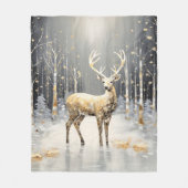 Polaire Couverture de Noël en molleton Cerf doré (Devant)