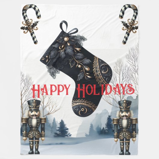 Polaire Couverture de Noël gothique hivernale en molleton (Devant)