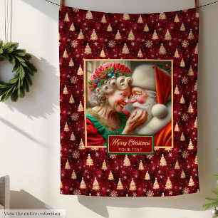Polaire Couverture de Noël Jeter Vintage M & Mme Claus Gif