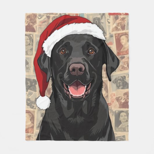 Polaire Couverture de Noël labrador noir (Devant)