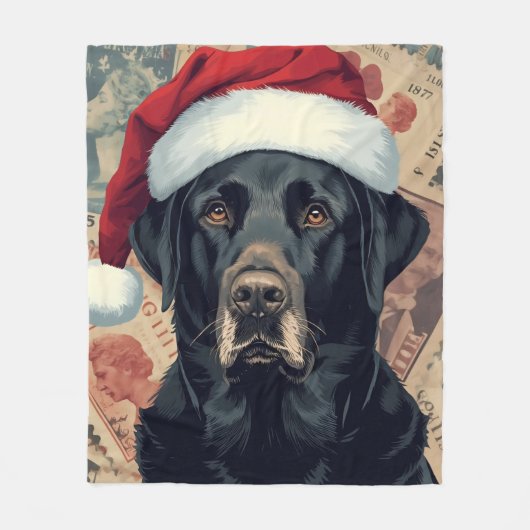 Polaire Couverture de Noël labrador noir (Devant)