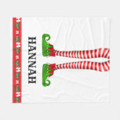 Polaire Couverture de Noël personnalisée de l'enfant Elf L (Devant (Horizontal))
