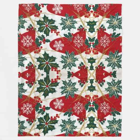 Polaire Couverture de Noël rouge et vert Festif (Devant)
