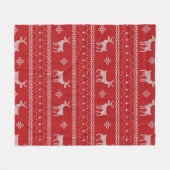 Polaire Couverture de Noël Rouge Knit Sweer Deer (Devant (Horizontal))