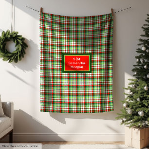 Polaire Couverture de Noël Rouge Vert Moderne Style Cosy