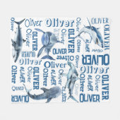 Polaire Couverture de nom de garçon personnalisée avec req (Devant (Horizontal))