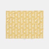 Polaire Couverture de nom personnalisée jaune avec coeur (Devant (Horizontal))