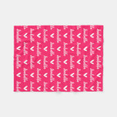 Polaire Couverture de nom personnalisée rose chaud avec co (Devant (Horizontal))