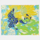 Polaire couverture de paon à fleurs (Devant (Horizontal))