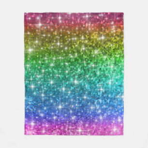 Polaire Couverture de parties scintillantes d'arc-en-ciel