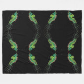 Polaire couverture de peinture d'oiseau vert (Devant (Horizontal))