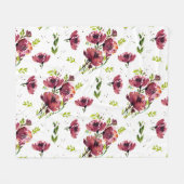 Polaire Couverture de Poppy Fleur Watercolor (Devant (Horizontal))