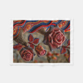 Polaire Couverture de roses florales Boho (Devant (Horizontal))