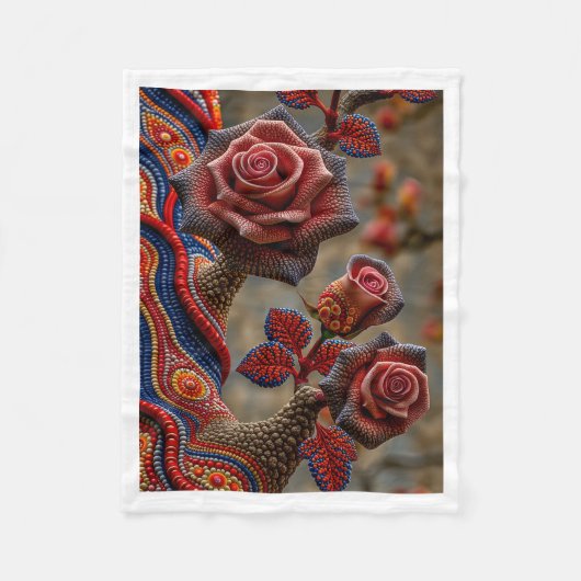 Polaire Couverture de roses florales Boho (Devant)