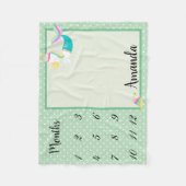 Polaire Couverture de souvenir de licorne sirène verte éta (Devant)