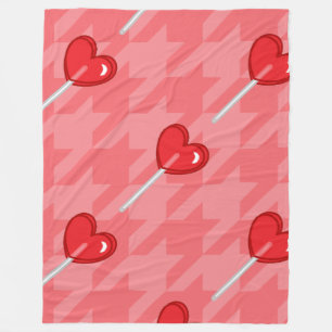 Polaire couverture de sueur de coeur rose