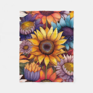 Polaire Couverture de tournesol colorée Automne