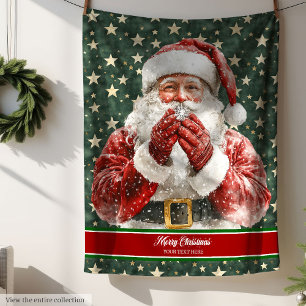 Polaire Couverture de vacances classique Santa Claus Water