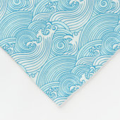 Polaire Couverture de vagues japonaises bleu clair (Coin)