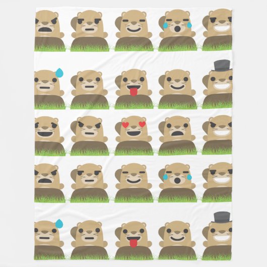Polaire couverture d'emojis de marmotte (Devant)
