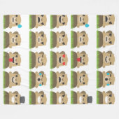 Polaire couverture d'emojis de marmotte (Devant (Horizontal))