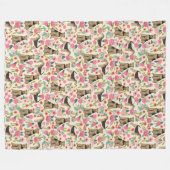 Polaire Couverture d'impression florale Airedale Terrier (Devant (Horizontal))