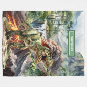 Polaire Couverture Dinosaure Personnalisée Garçon Annivers (Devant (Horizontal))