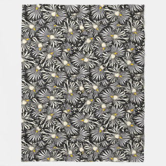 Polaire Couverture d'iris floral noir et blanc