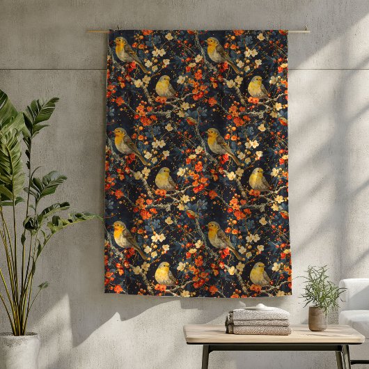 Polaire Couverture d'oiseaux et de fleurs pour des nuits d