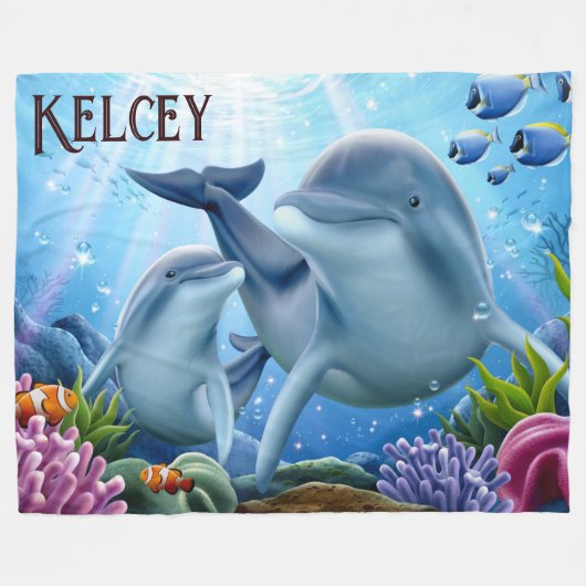 Polaire Couverture Dolphins Fleece (Devant (Horizontal))