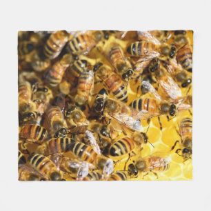 Polaire Couverture d'ouatine d'abeilles de miel