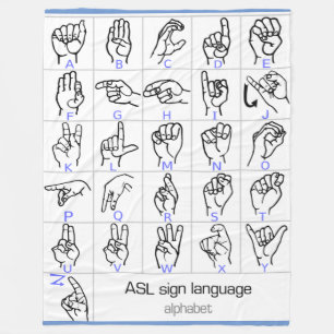 Polaire Couverture d'ouatine d'ALPHABET de LANGUE DES
