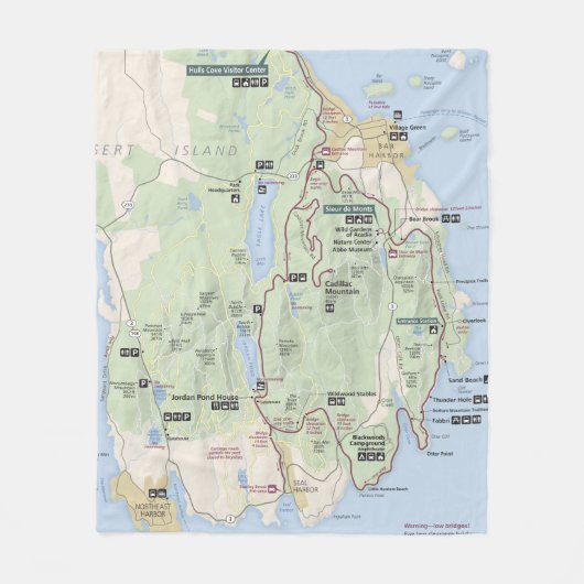 Polaire Couverture d'ouatine de carte d'Acadia (Devant)
