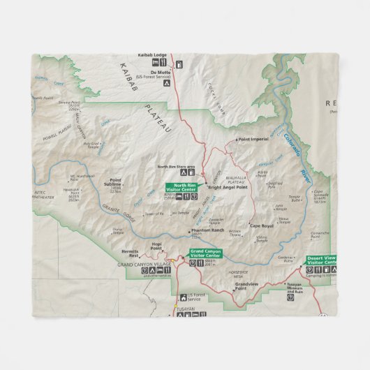 Polaire Couverture d'ouatine de carte de canyon grand (Devant (Horizontal))