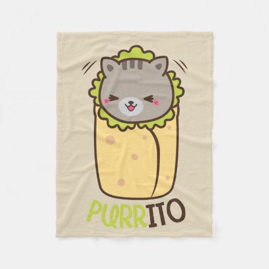 Polaire Couverture d'ouatine de chat de burrito de Purrito (Devant)