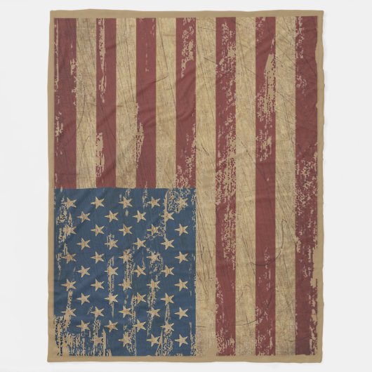 Polaire Couverture d'ouatine de drapeau des USA affligée (Devant)