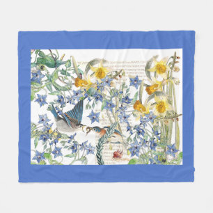 Polaire Couverture d'ouatine de fleurs d'oiseaux d'oiseau
