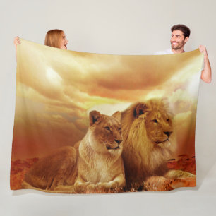 Polaire Couverture d'ouatine de lions
