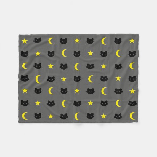 Polaire Couverture d'ouatine de lune de chat de Kitty et (Devant (Horizontal))