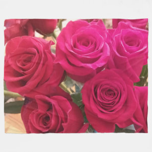 Polaire Couverture d'ouatine de roses rouges