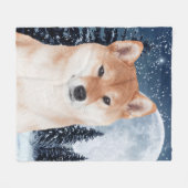 Polaire Couverture d'ouatine de Shiba Inu (Devant (Horizontal))