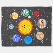 Polaire Couverture d'ouatine de système solaire de Kawaii (Devant (Horizontal))