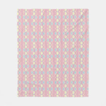 Couverture Douce en Fleece à Rayures et Coquilles