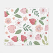 Polaire Couverture Douce en Peluche à Motif de Fraise Mign (Devant (Horizontal))