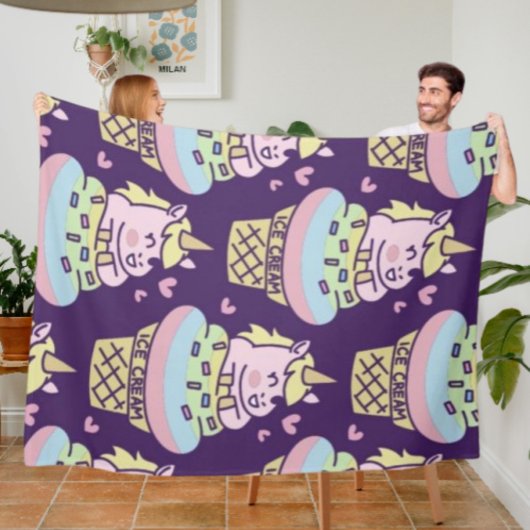 Polaire Couverture Douce Fierté Licorne en Molleton