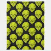 Polaire Couverture Douce Tête d'Alien Vert (Devant)