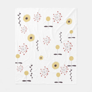 Polaire Couverture Douillette à Motif de Fleurs Sauvages