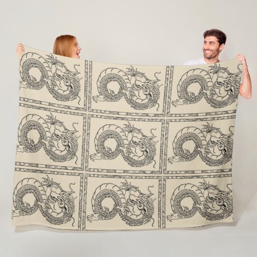 Polaire Couverture Dragon Chinoise (Transparent) (En situation)
