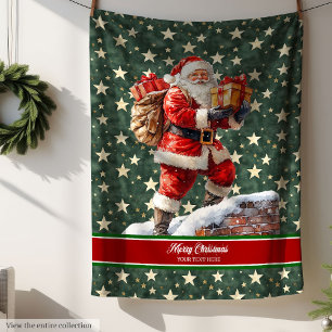 Polaire Couverture du Père Noël Festif avec nom personnali